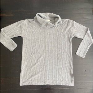 NWOT Loft Light Gray Turtleneck Waffle Knit Sweater, Size S